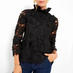 TUCKERNUCK Black Guipure Lace Faye Blouse